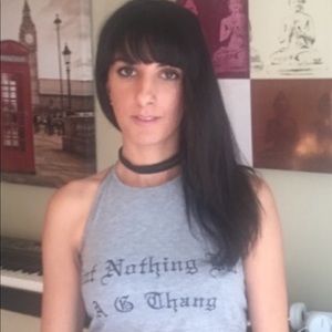 “Ain’t nothin but a g thang” grey halter crop top